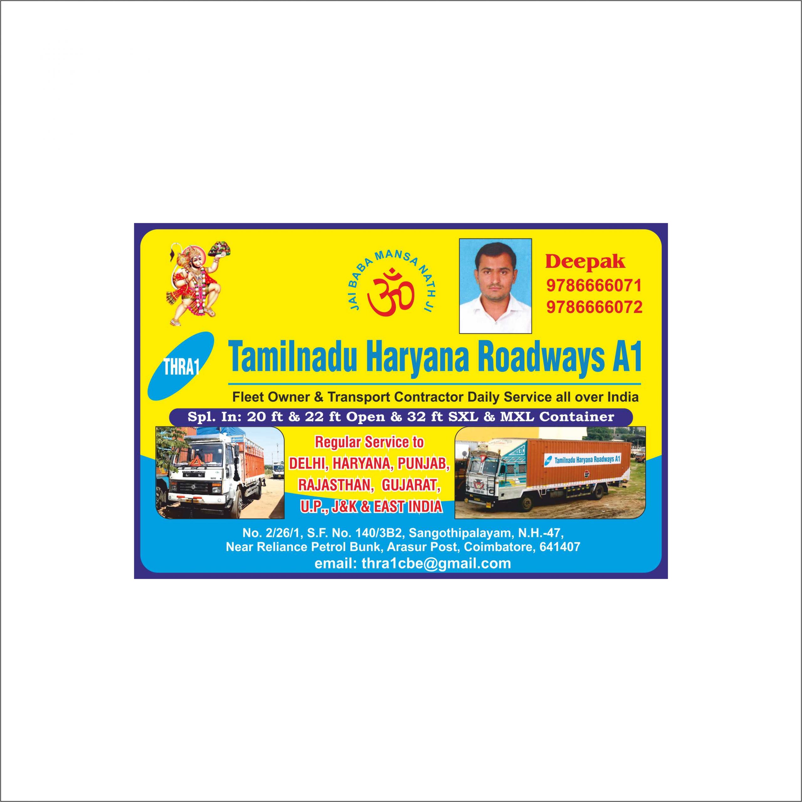 TAMILNADU HARYANA ROADWAYS A1